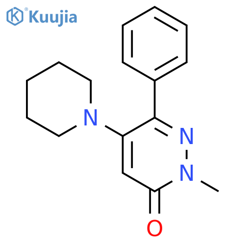 2-methyl-6-phenyl-5-piperidino-3(2H)-pyridazinone structure