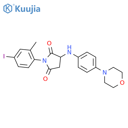 1-(4-iodo-2-methylphenyl)-3-{4-(morpholin-4-yl)phenylamino}pyrrolidine-2,5-dione structure