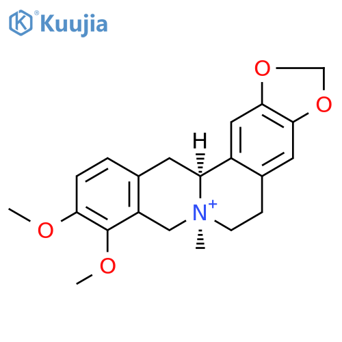 6H-Benzo[g]-1,3-benzodioxolo[5,6-a]quinolizinium,5,8,13,13a-tetrahydro-9,10-dimethoxy-7-methyl-, (7S,13aS)- structure