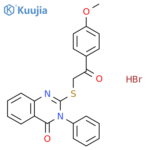 2-{2-(4-methoxyphenyl)-2-oxoethylsulfanyl}-3-phenyl-3,4-dihydroquinazolin-4-one hydrobromide structure