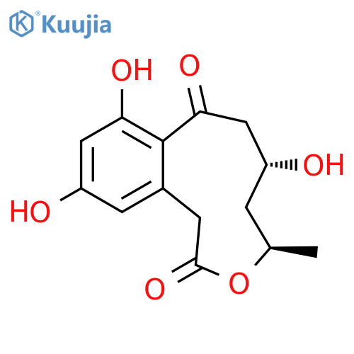 2H-3-Benzoxecin-2,8(1H)-dione, 4,5,6,7-tetrahydro-6,9,11-trihydroxy-4-methyl-, (4R,6R)- structure