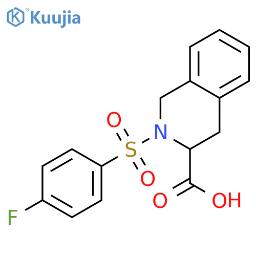 2-(4-fluorobenzenesulfonyl)-1,2,3,4-tetrahydroisoquinoline-3-carboxylic acid structure