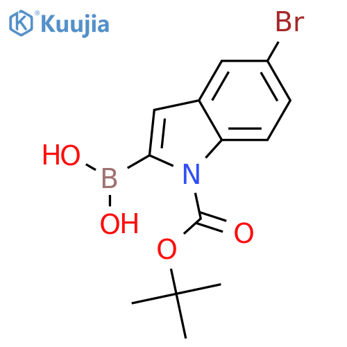 {5-bromo-1-[(tert-butoxy)carbonyl]-1H-indol-2-yl}boronic acid structure