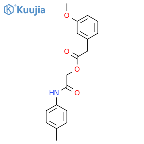 (4-methylphenyl)carbamoylmethyl 2-(3-methoxyphenyl)acetate structure
