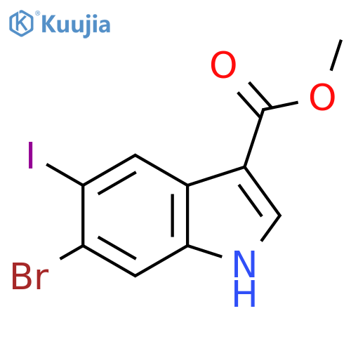 methyl 6-bromo-5-iodo-1H-indole-3-carboxylate structure