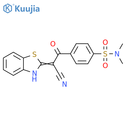 4-{2-cyano-2-(2E)-2,3-dihydro-1,3-benzothiazol-2-ylideneacetyl}-N,N-dimethylbenzene-1-sulfonamide structure