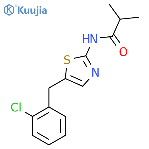 N-{5-(2-chlorophenyl)methyl-1,3-thiazol-2-yl}-2-methylpropanamide structure