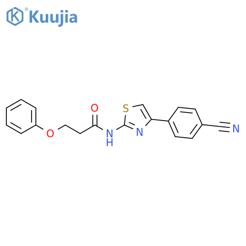 N-4-(4-cyanophenyl)-1,3-thiazol-2-yl-3-phenoxypropanamide structure