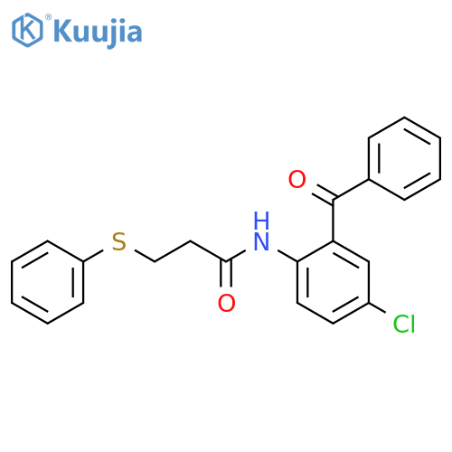 N-(2-benzoyl-4-chlorophenyl)-3-(phenylsulfanyl)propanamide structure