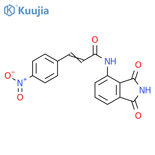 (2E)-N-(1,3-dioxo-2,3-dihydro-1H-isoindol-4-yl)-3-(4-nitrophenyl)prop-2-enamide structure