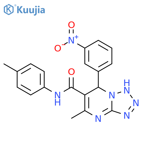 5-methyl-N-(4-methylphenyl)-7-(3-nitrophenyl)-4H,7H-1,2,3,4tetrazolo1,5-apyrimidine-6-carboxamide structure