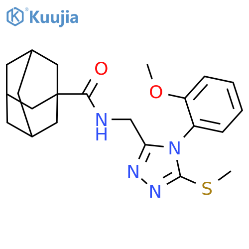 N-{4-(2-methoxyphenyl)-5-(methylsulfanyl)-4H-1,2,4-triazol-3-ylmethyl}adamantane-1-carboxamide structure
