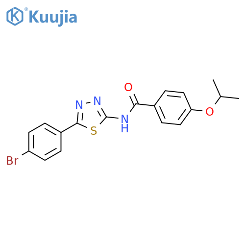 N-5-(4-bromophenyl)-1,3,4-thiadiazol-2-yl-4-(propan-2-yloxy)benzamide structure