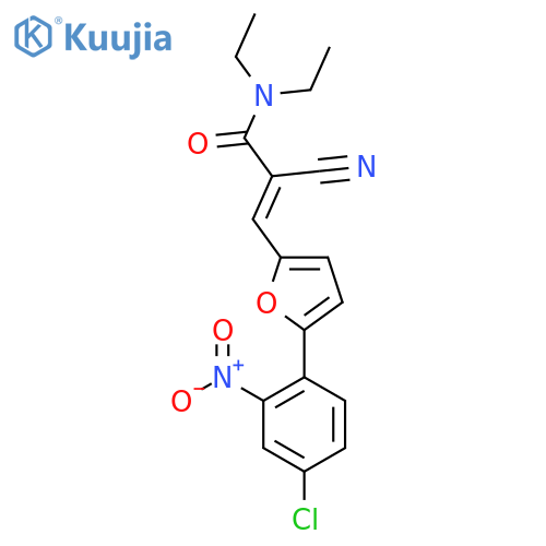 3-[5-(4-chloro-2-nitrophenyl)furan-2-yl]-2-cyano-N,N-diethylprop-2-enamide structure