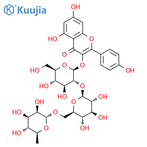 Kaempferol-3-O-α-L-rhamnopyranosyl-(1→6)-β-D-glucopyranosyl-(1→2)-β-D-glucopyranoside structure