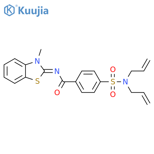 4-bis(prop-2-en-1-yl)sulfamoyl-N-(2E)-3-methyl-2,3-dihydro-1,3-benzothiazol-2-ylidenebenzamide structure