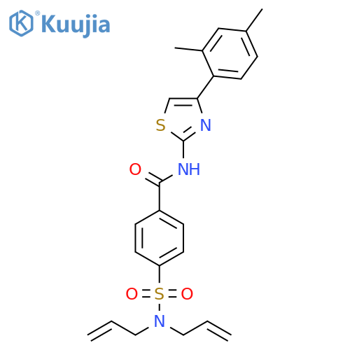 4-bis(prop-2-en-1-yl)sulfamoyl-N-4-(2,4-dimethylphenyl)-1,3-thiazol-2-ylbenzamide structure