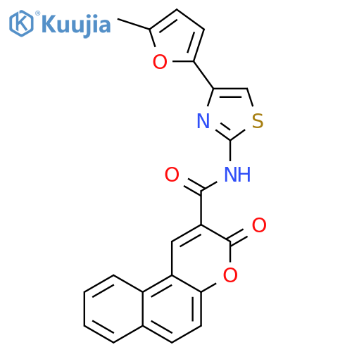 N-4-(5-methylfuran-2-yl)-1,3-thiazol-2-yl-3-oxo-3H-benzofchromene-2-carboxamide structure