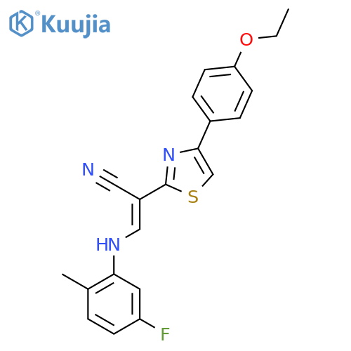 (2E)-2-4-(4-ethoxyphenyl)-1,3-thiazol-2-yl-3-(5-fluoro-2-methylphenyl)aminoprop-2-enenitrile structure