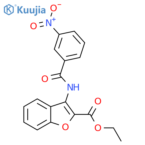 ethyl 3-(3-nitrobenzamido)-1-benzofuran-2-carboxylate structure