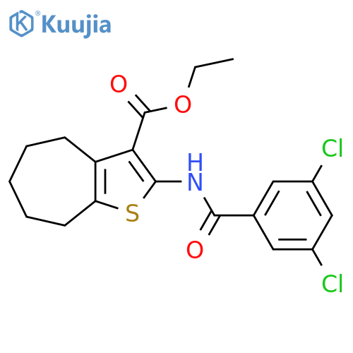 ethyl 2-(3,5-dichlorobenzamido)-4H,5H,6H,7H,8H-cyclohepta[b]thiophene-3-carboxylate structure