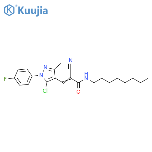 3-[5-Chloro-1-(4-fluorophenyl)-3-methyl-1H-pyrazol-4-yl]-2-cyano-N-octyl-2-propenamide structure