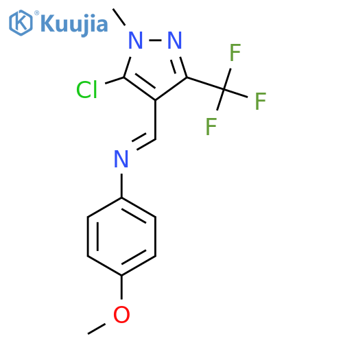 (1E)-1-[5-Chloro-1-methyl-3-(trifluoromethyl)-1H-pyrazol-4-yl]-N-(4-methoxyphenyl)methanimine structure