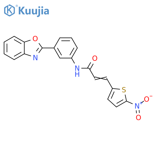 (2E)-N-3-(1,3-benzoxazol-2-yl)phenyl-3-(5-nitrothiophen-2-yl)prop-2-enamide structure