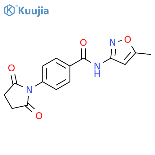 4-(2,5-dioxopyrrolidin-1-yl)-N-(5-methyl-1,2-oxazol-3-yl)benzamide structure