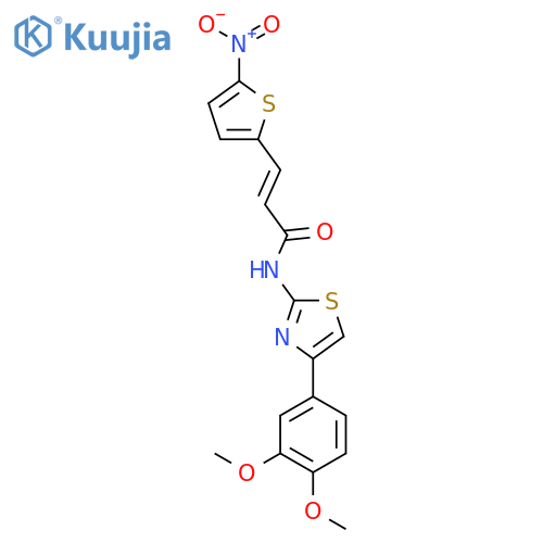 (2E)-N-4-(3,4-dimethoxyphenyl)-1,3-thiazol-2-yl-3-(5-nitrothiophen-2-yl)prop-2-enamide structure