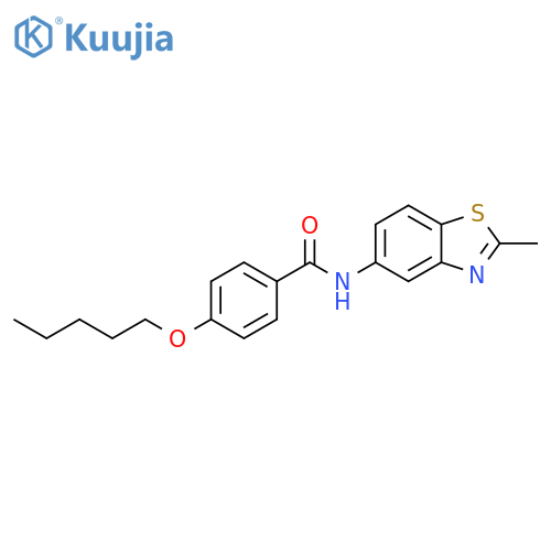 N-(2-methyl-1,3-benzothiazol-5-yl)-4-(pentyloxy)benzamide structure