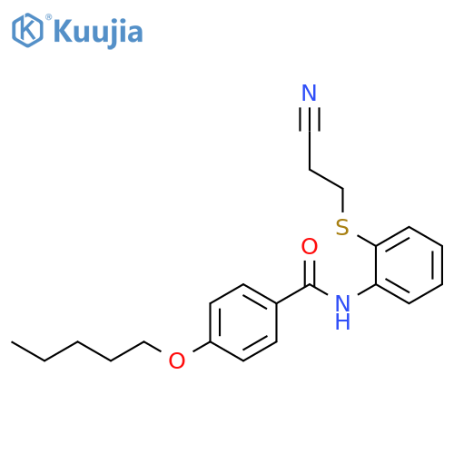 N-{2-(2-cyanoethyl)sulfanylphenyl}-4-(pentyloxy)benzamide structure