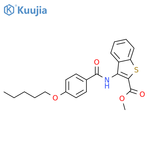 methyl 3-4-(pentyloxy)benzamido-1-benzothiophene-2-carboxylate structure