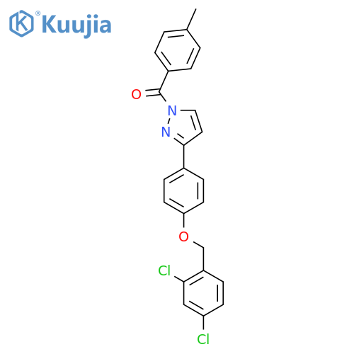 [3-[4-[(2,4-Dichlorophenyl)methoxy]phenyl]pyrazol-1-yl]-(4-methylphenyl)methanone structure