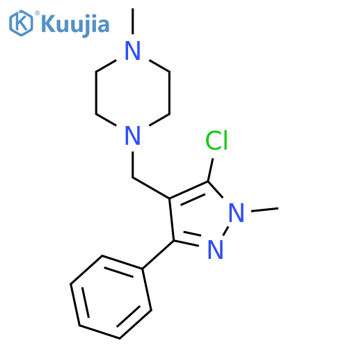 Piperazine, 1-[(5-chloro-1-methyl-3-phenyl-1H-pyrazol-4-yl)methyl]-4-methyl- structure