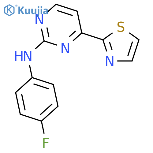 2-PYRIMIDINAMINE, N-(4-FLUOROPHENYL)-4-(2-THIAZOLYL)- structure