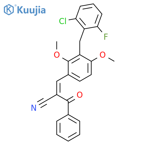 (Z)-2-benzoyl-3-[3-(2-chloro-6-fluorobenzyl)-2,4-dimethoxyphenyl]-2-propenenitrile structure