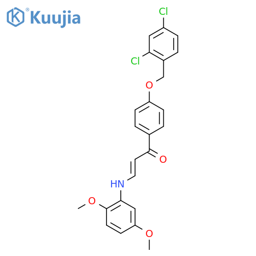 (E)-1-(4-[(2,4-DICHLOROBENZYL)OXY]PHENYL)-3-(2,5-DIMETHOXYANILINO)-2-PROPEN-1-ONE structure
