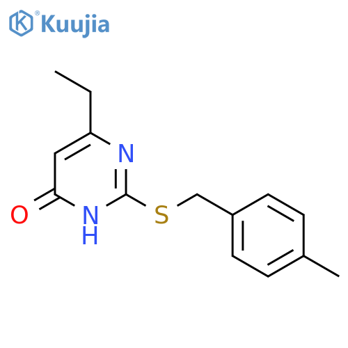 6-ETHYL-2-[(4-METHYLBENZYL)SULFANYL]-4(3H)-PYRIMIDINONE structure