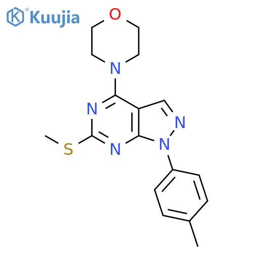 1-(4-Methylphenyl)-6-(methylsulfanyl)-4-morpholino-1H-pyrazolo[3,4-d]pyrimidine structure