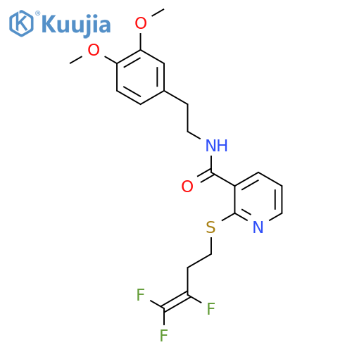 N-(3,4-dimethoxyphenethyl)-2-[(3,4,4-trifluoro-3-butenyl)sulfanyl]nicotinamide structure
