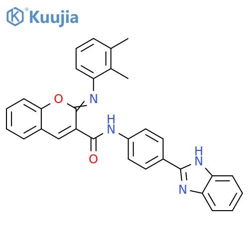 (2Z)-N-[4-(1H-1,3-benzodiazol-2-yl)phenyl]-2-[(2,3-dimethylphenyl)imino]-2H-chromene-3-carboxamide structure