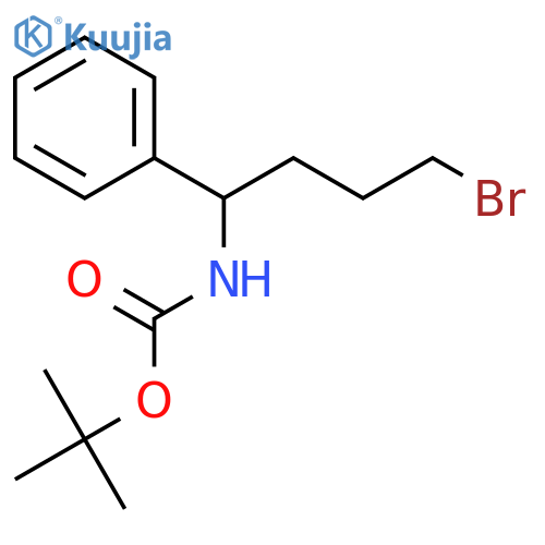 tert-butyl N-(4-bromo-1-phenylbutyl)carbamate structure