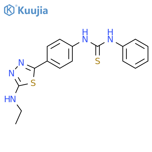 Thiourea, N-[4-[5-(ethylamino)-1,3,4-thiadiazol-2-yl]phenyl]-N'-phenyl- structure