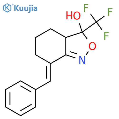 (7E)-7-Benzylidene-3-(trifluoromethyl)-3a,4,5,6-tetrahydro-2,1-benzoxazol-3-ol structure