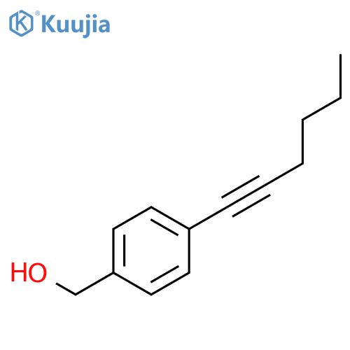 BENZENEMETHANOL, 4-(1-HEXYNYL)- structure