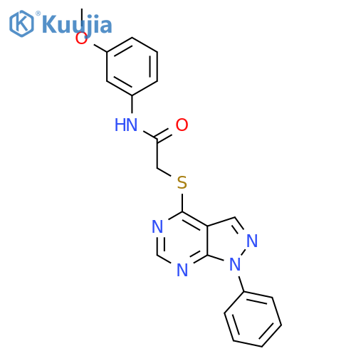 N-(3-methoxyphenyl)-2-({1-phenyl-1H-pyrazolo3,4-dpyrimidin-4-yl}sulfanyl)acetamide structure