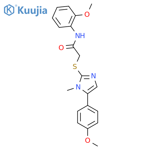 N-(2-methoxyphenyl)-2-{5-(4-methoxyphenyl)-1-methyl-1H-imidazol-2-ylsulfanyl}acetamide structure