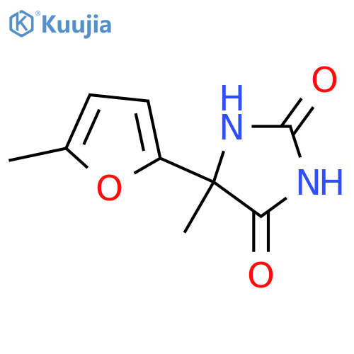 5-methyl-5-(5-methylfuran-2-yl)imidazolidine-2,4-dione structure