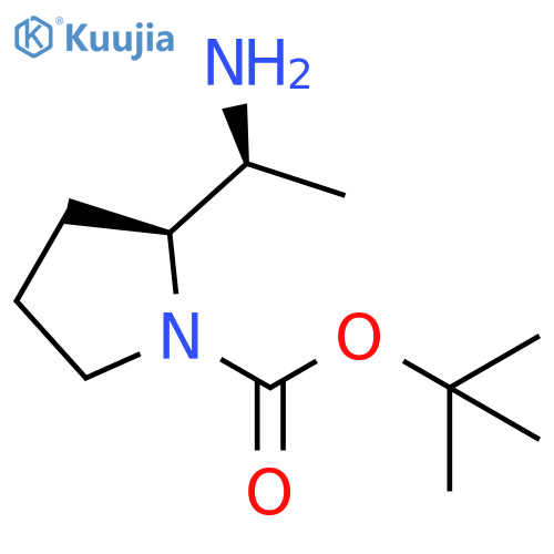 1-Pyrrolidinecarboxylic acid, 2-[(1S)-1-aminoethyl]-, 1,1-dimethylethyl ester, (2S)- structure